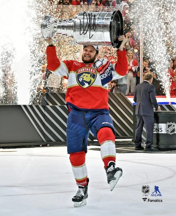 Aleksander Barkov Florida Panthers Autographed 2024 Stanley Cup Champions 16" x 20" Raising Cup Photograph with "2024 SC Champs" Inscription