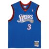 Allen Iverson Philadelphia 76ers Autographed Mitchell & Ness Blue 1999-00 Hardwood Classic Swingman Jersey - Image 2