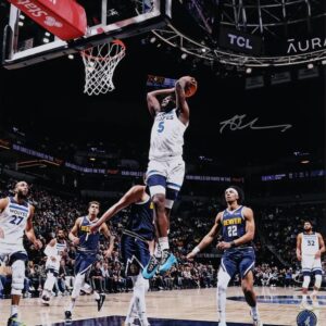 Anthony Edwards Minnesota Timberwolves Autographed 16" x 20" Dunk vs. Nuggets Photograph