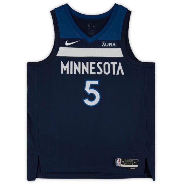 Anthony Edwards Minnesota Timberwolves Autographed Navy Nike Icon Edition Swingman Jersey - Image 2