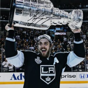 Anze Kopitar Los Angeles Kings 2014 Stanley Cup Champions Autographed 16'' x 20'' Raising Stanley Cup Photograph