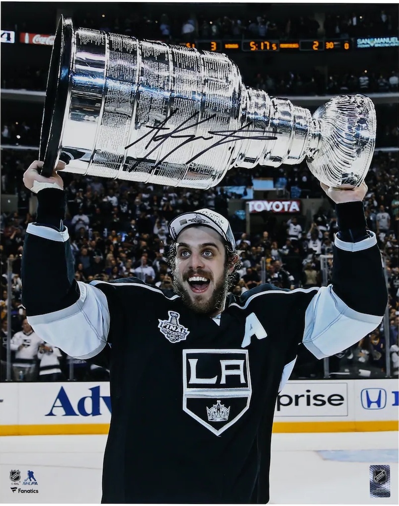 Anze Kopitar Los Angeles Kings 2014 Stanley Cup Champions Autographed 16'' x 20'' Raising Stanley Cup Photograph