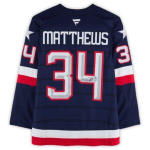 Auston Matthews USA Autographed Navy 4 Nations Face-Off Fanatics Premium Jersey