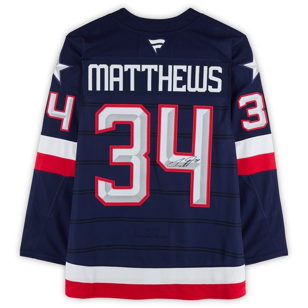 Auston Matthews USA Autographed Navy 4 Nations Face-Off Fanatics Premium Jersey