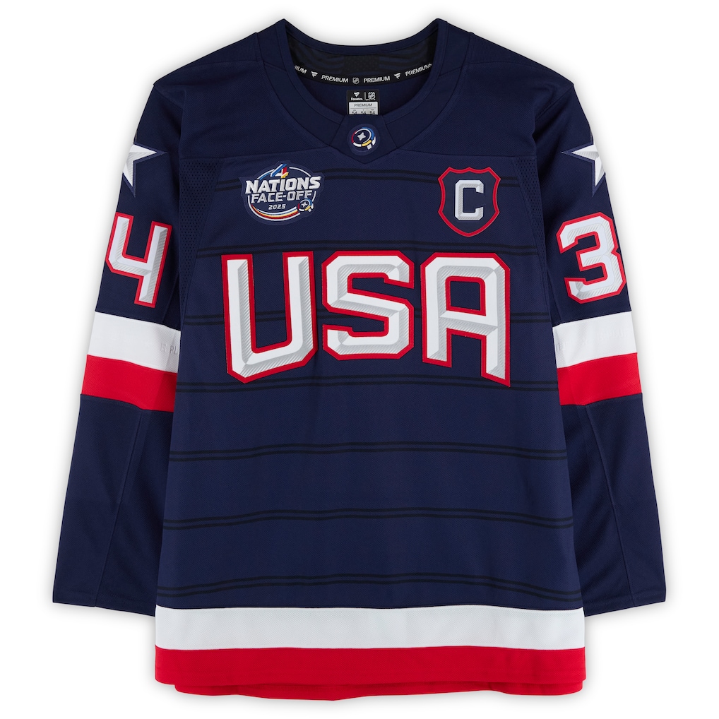 Auston Matthews USA Autographed Navy 4 Nations Face-Off Fanatics Premium Jersey - Image 2