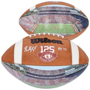 Baker Mayfield Oklahoma Sooners Autographed 125 Years Photo Panel Football with "HS 17" Inscription