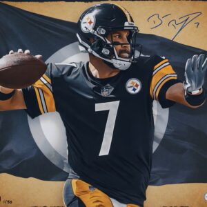Ben Roethlisberger Pittsburgh Steelers Autographed 16" x 20" Photo Print - Art by Brian Konnick - Limited Edition #1 of 50