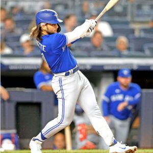 Bo Bichette Toronto Blue Jays Unsigned Batting at Yankee Stadium Photograph