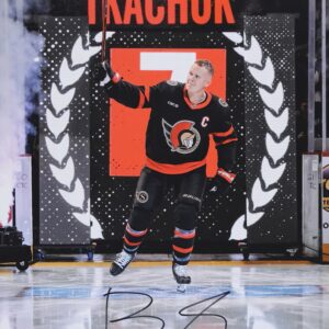 Brady Tkachuk Ottawa Senators Autographed 16" x 20" Pregame Saluting the Crowd Photograph