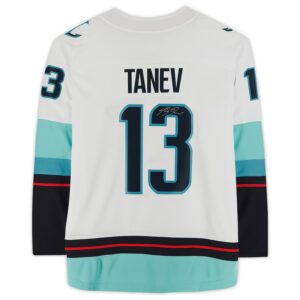 Brandon Tanev White Seattle Kraken Autographed adidas Authentic Jersey with "Turbo" Inscription and Inaugural Season Jersey Patch