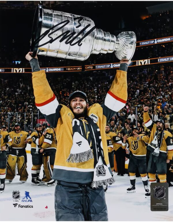 Brayden McNabb Vegas Golden Knights Autographed 2023 Stanley Cup Champions 8" x 10" Raising Cup Photograph