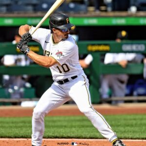 Bryan Reynolds Pittsburgh Pirates Unsigned Prepares to Bat Vertical Photograph