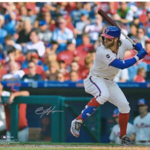 Bryce Harper Philadelphia Phillies Autographed 16" x 20" Batting Stance in Cream Jersey Horizontal Photograph