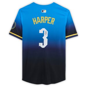 Bryce Harper Philadelphia Phillies Autographed Light Blue City Connect Limited Jersey