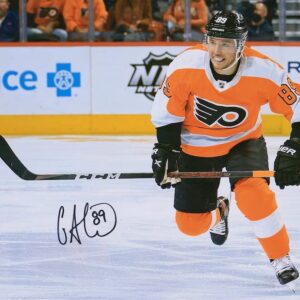 Cam Atkinson Philadelphia Flyers Autographed 16'' x 20'' Orange Jersey Skating Photograph