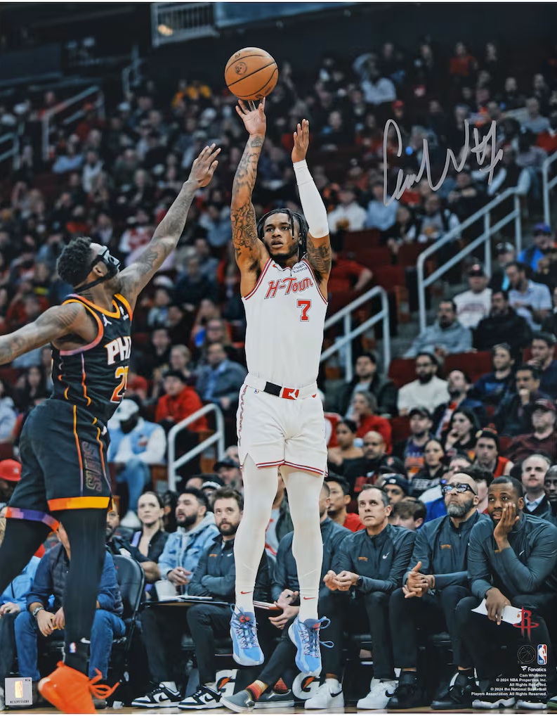 Cam Whitmore Houston Rockets Autographed 16" x 20" Shooting vs. Phoenix Suns Photograph