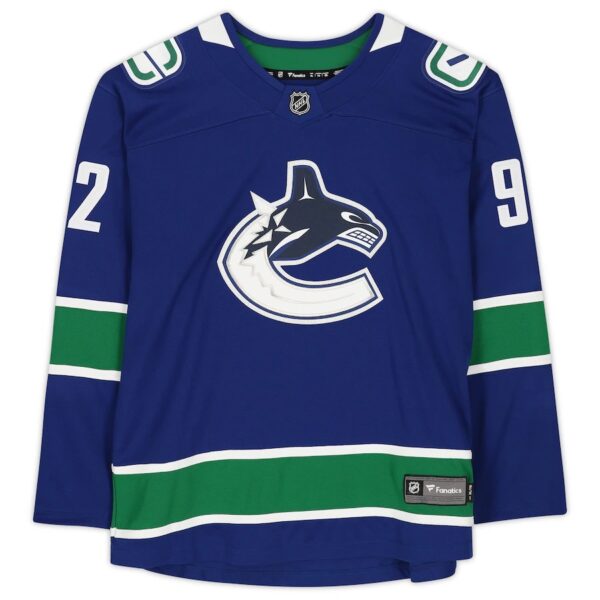 Vasily Podkolzin Blue Vancouver Canucks Autographed Fanatics Breakaway Jersey - Image 2