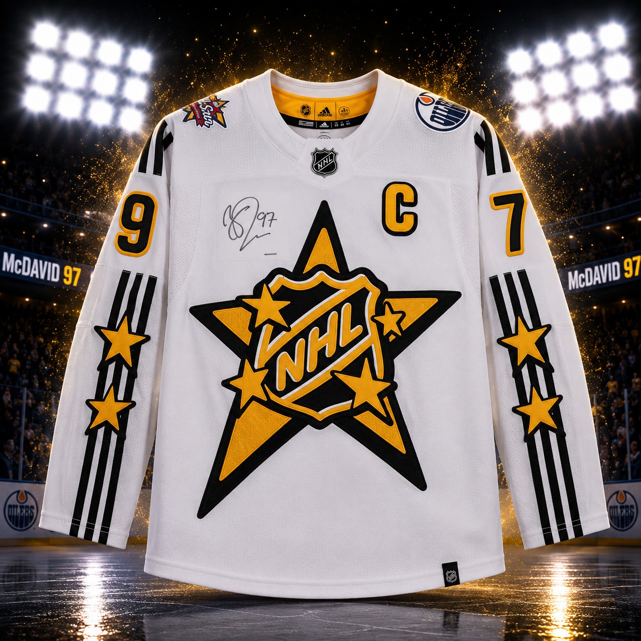 Connor McDavid Autographed White Adidas 2024 NHL All-Star Game Jersey