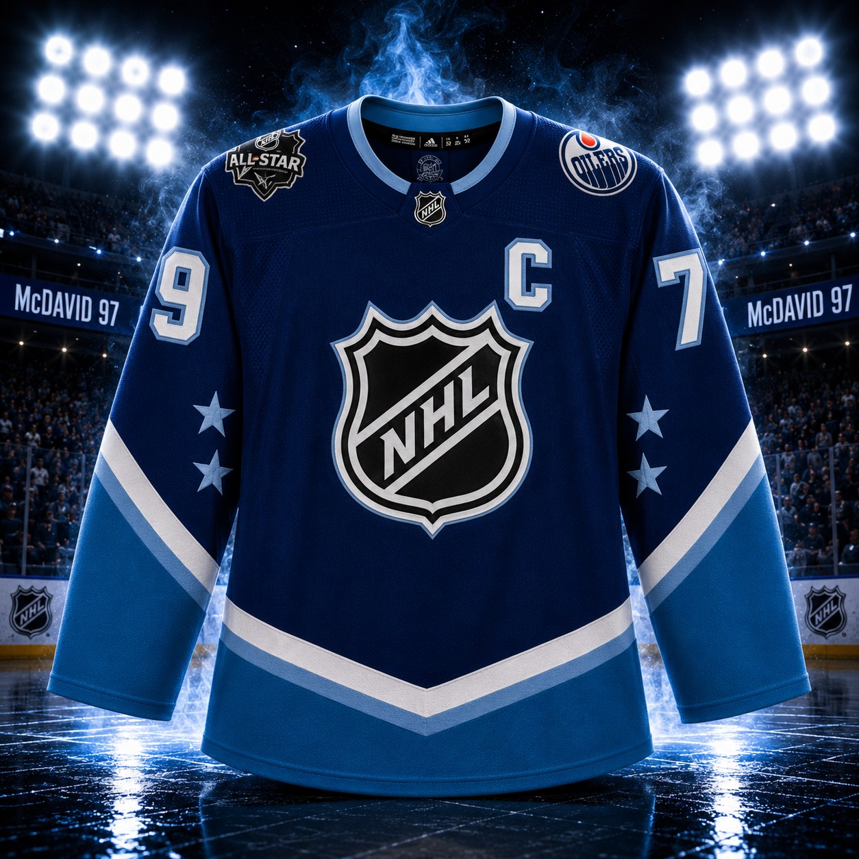 Connor McDavid Autographed Blue 2022 NHL All-Star Game Adidas Authentic Jersey - Image 3