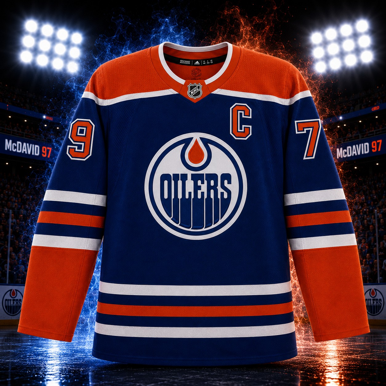 Connor McDavid Autographed 2024 Edmonton Oilers Adidas Royal Blue Jersey - Image 3