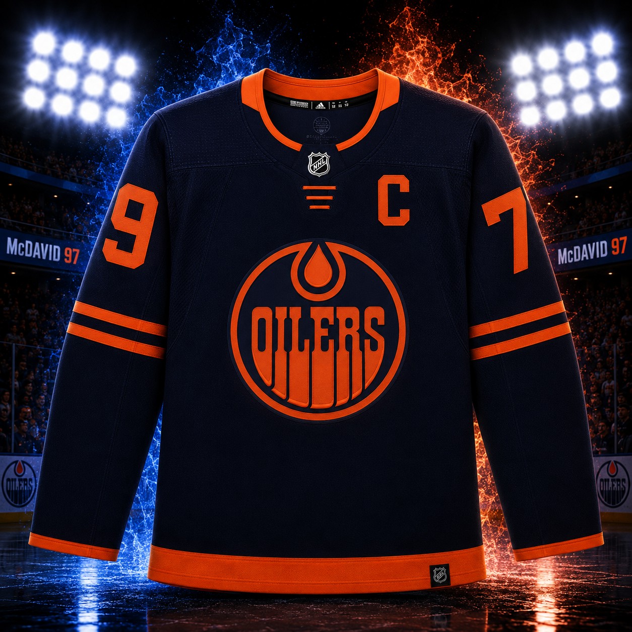 Connor McDavid Autographed 2024 Edmonton Oilers Adidas Dark Blue Alternate Jersey - Image 3