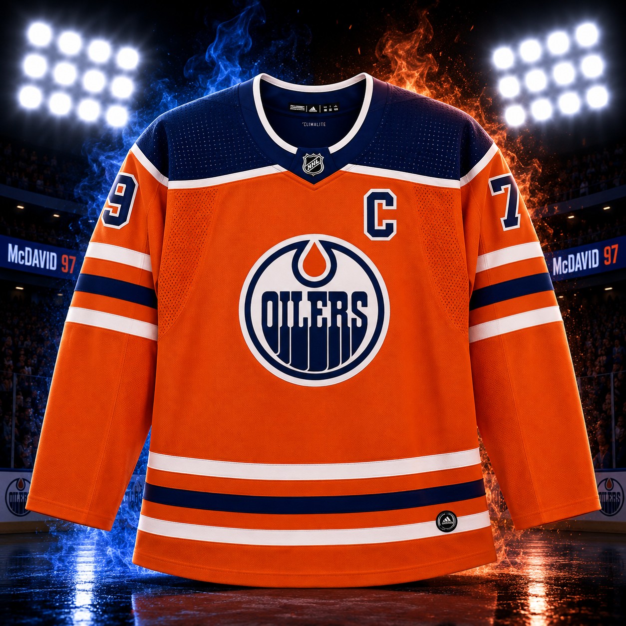 Connor McDavid Autographed Authentic Edmonton Oilers Adidas Orange Jersey - Image 2