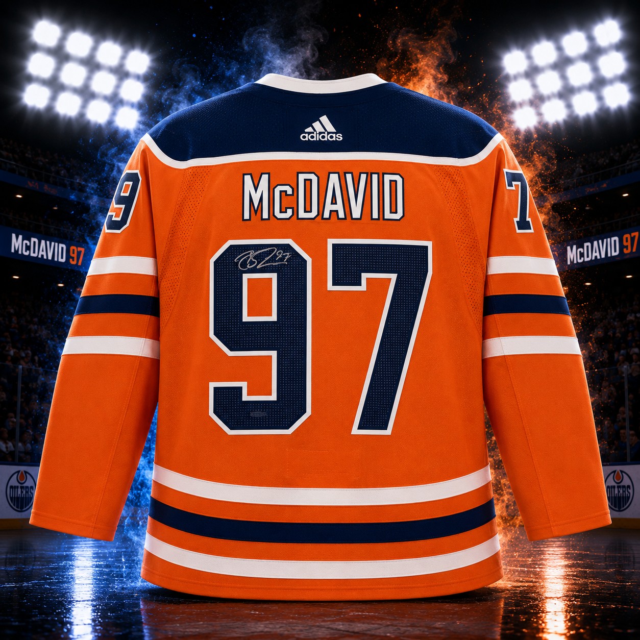 Connor McDavid Autographed Authentic Edmonton Oilers Adidas Orange Jersey