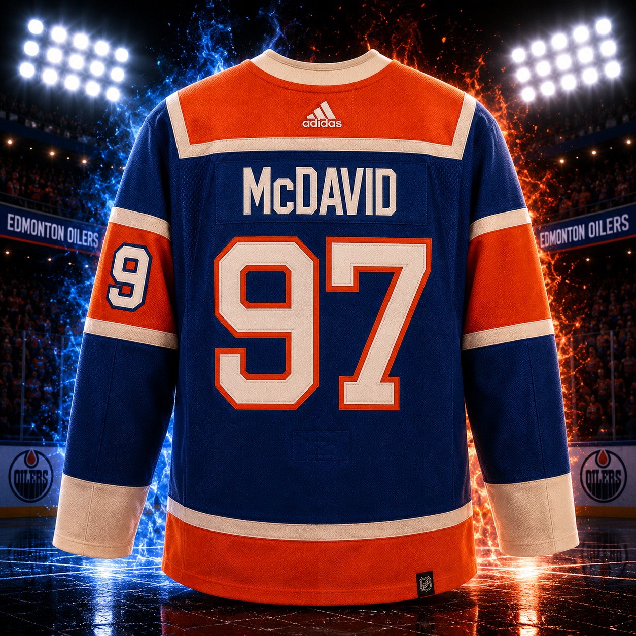 Connor McDavid Autographed Royal Blue Adidas Edmonton Oilers 2023 Heritage Classic Authentic Jersey - Image 3