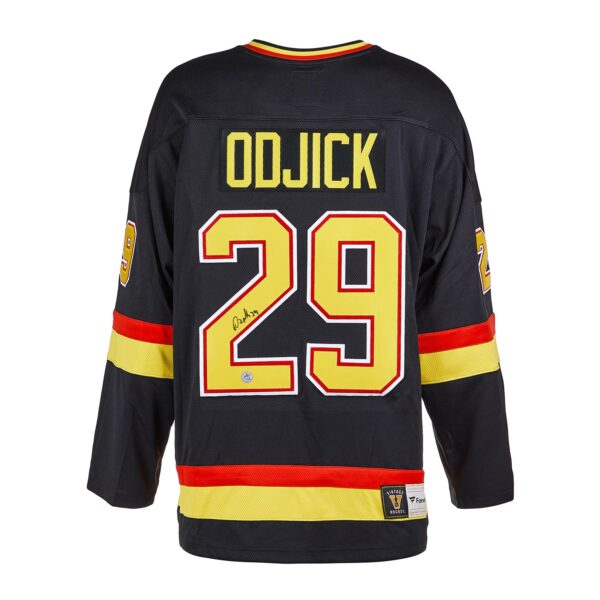 Gino Odjick Vancouver Canucks Autographed Retro Fanatics Jersey