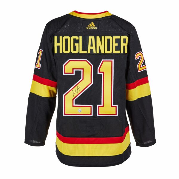 Nils Hoglander Vancouver Canucks Autographed Black Third Adidas Jersey