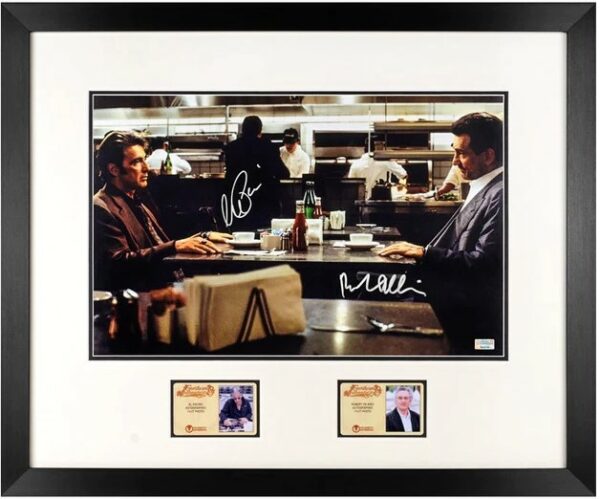 Robert De Niro & Al Pacino Autographed Framed 11x17 Photo (HEAT)