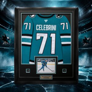 Macklin Celebrini San Jose Sharks "Generational Talent" Framed Jersey