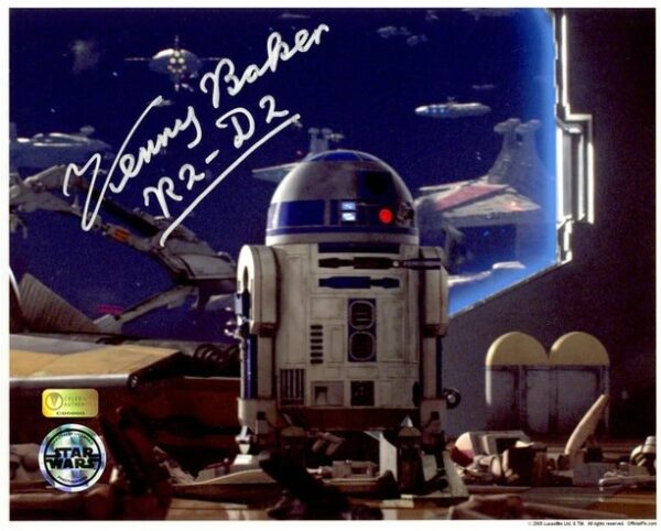 Kenny Baker Autographed R2D2 Star Wars 8x10 Photo