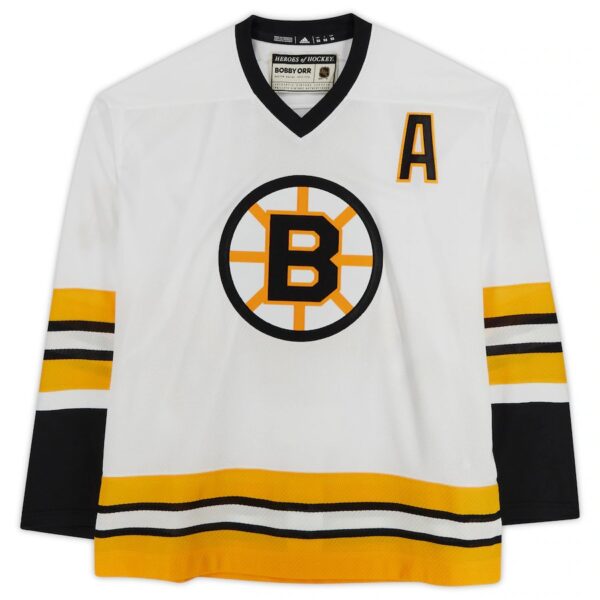 Bobby Orr Boston Bruins Autographed White adidas Heroes of Hockey Authentic Player Jersey - Image 2