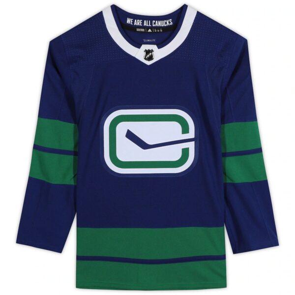 Brock Boeser Vancouver Canucks Autographed Blue Alternate Adidas Authentic Jersey - Image 2