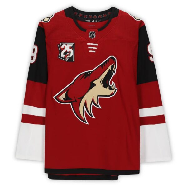 Clayton Keller Arizona Coyotes Autographed adidas Garnet Authentic Jersey with 25th Anniversary Season Patch - Image 2