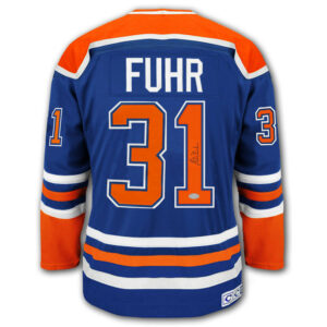 Grant Fuhr Edmonton Oilers Autographed Blue Jersey