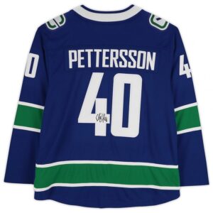 Elias Pettersson Vancouver Canucks Autographed Blue Alternate Fanatics Breakaway Jersey