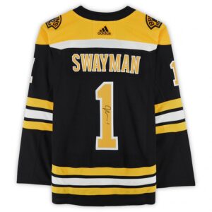 Jeremy Swayman Boston Bruins Autographed adidas Home Authentic Jersey