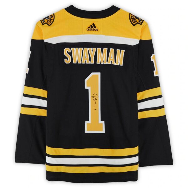 Jeremy Swayman Boston Bruins Autographed adidas Home Authentic Jersey