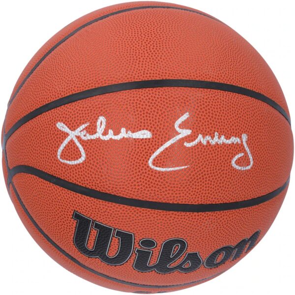 Julius Erving Philadelphia 76ers Autographed Wilson Authentic Series Indoor/Outdoor Basketball