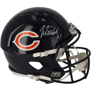 Justin Fields Chicago Bears Autographed Riddell Speed Replica Helmet