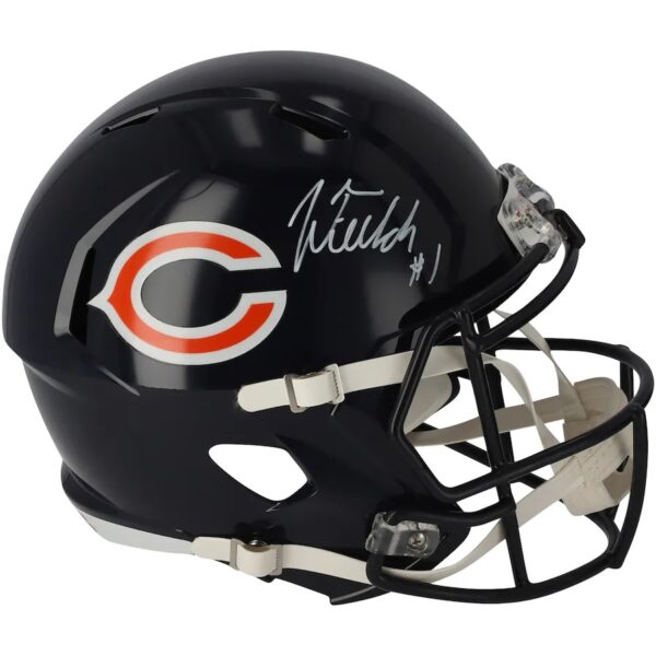Justin Fields Chicago Bears Autographed Riddell Speed Replica Helmet