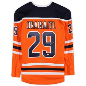 Leon Draisaitl Edmonton Oilers Autographed Orange Fanatics Breakaway Jersey