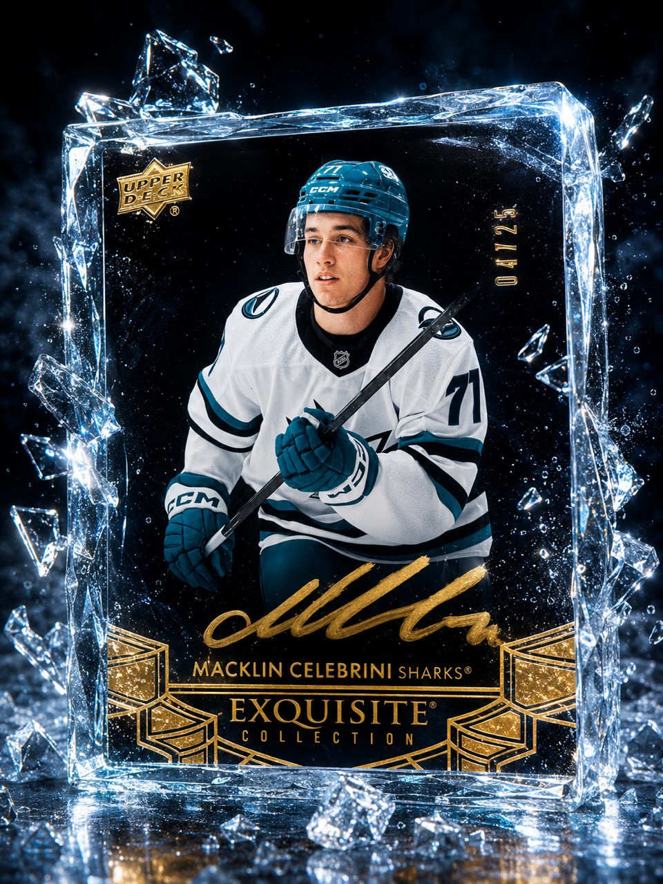 2025-25 Macklin Celebrini Black Autographed Rookie