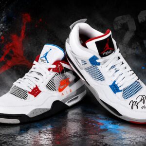 Michael Jordan Autographed Nike Air Jordan 4 Retro What The Shoes