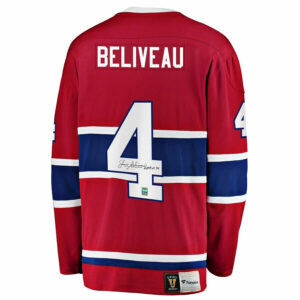 Jean Beliveau Montreal Canadiens Autographed adidas Red Fanatics Jersey