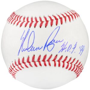 Nolan Ryan Texas Rangers Autographed Baseball with "HOF 99" Inscription