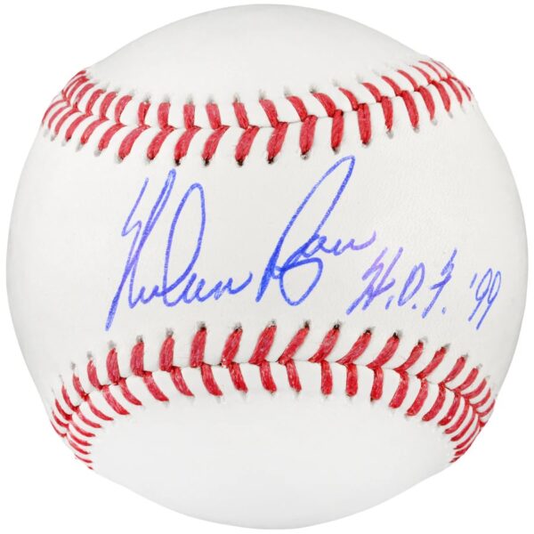 Nolan Ryan Texas Rangers Autographed Baseball with "HOF 99" Inscription