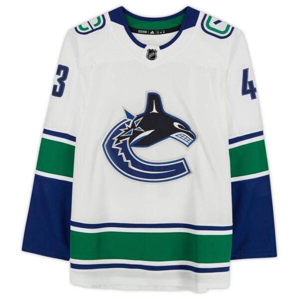 Quinn Hughes Vancouver Canucks Autographed adidas White Adidas Authentic Jersey - Image 2